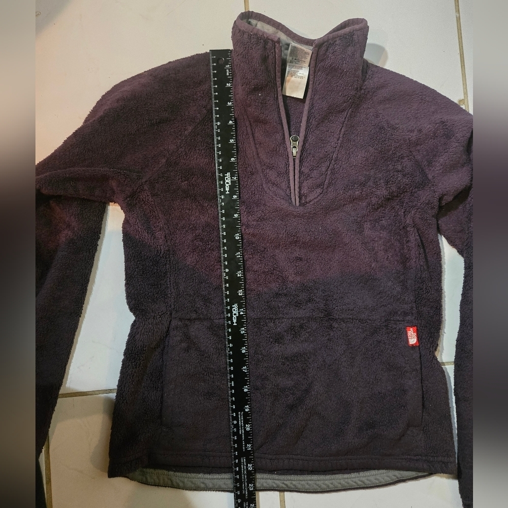 The North Face Womens Purple Long Sleeve Fleece Pullover Jacket Small 1/4 Zip Sm - Picture 3 of 7